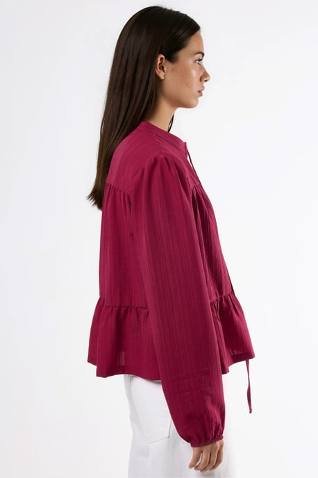 Langemouwen Tippet Kragen Blouse - Image 4