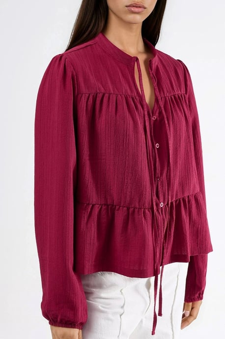 Langemouwen Tippet Kragen Blouse - Image 5
