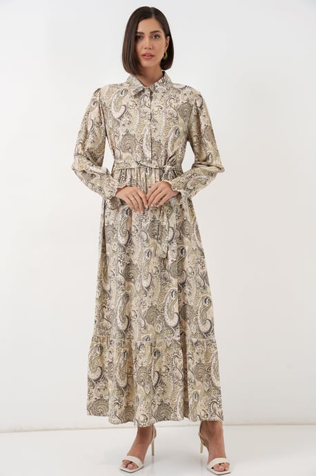 Maxi Shirtjurk met Paisleyprint en Riem - Image 4