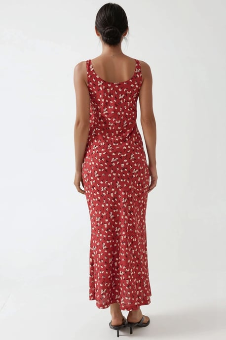 Allower Bloemmotief U-Hals Maxi-jurk - Image 3
