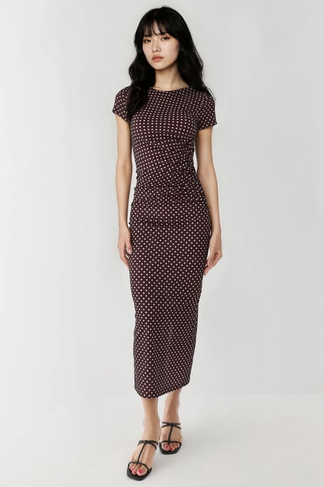 Leopardprint Aansluitend Maxijurkje met Korte Mouwen - Image 1