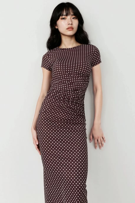 Leopardprint Aansluitend Maxijurkje met Korte Mouwen - Image 3