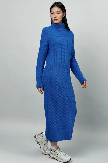 Langsleeve Coltrui Haarvlecht Brei Jurk - Image 3