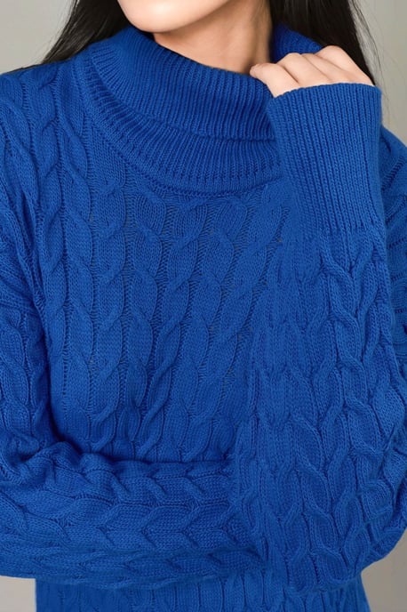 Langsleeve Coltrui Haarvlecht Brei Jurk - Image 4