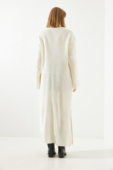 Gestreepte Col Maxi-jurk met Splits - Image 3