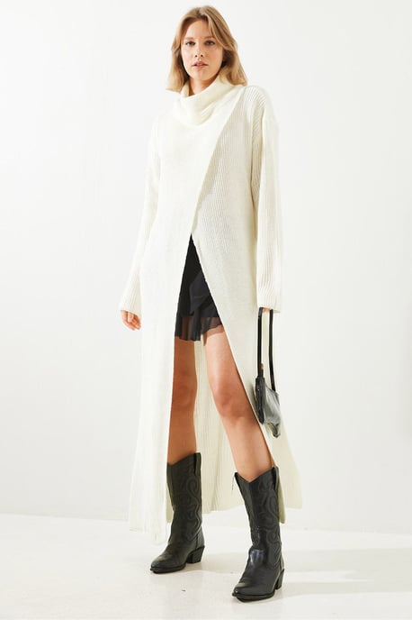 Gestreepte Col Maxi-jurk met Splits - Image 4