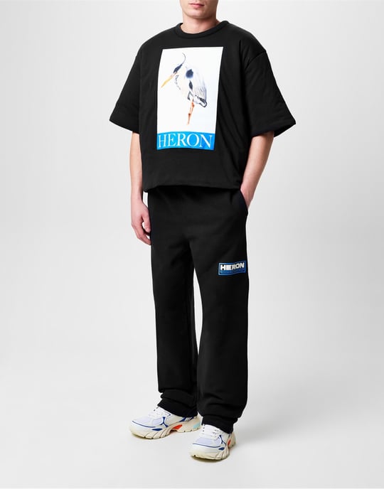 Gewatteerd T-shirt met geschilderd reigerlogo - Image 2