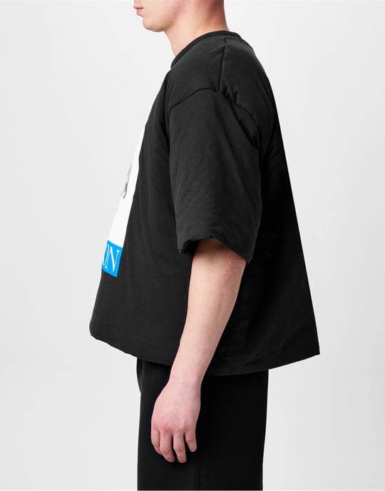 Gewatteerd T-shirt met geschilderd reigerlogo - Image 4