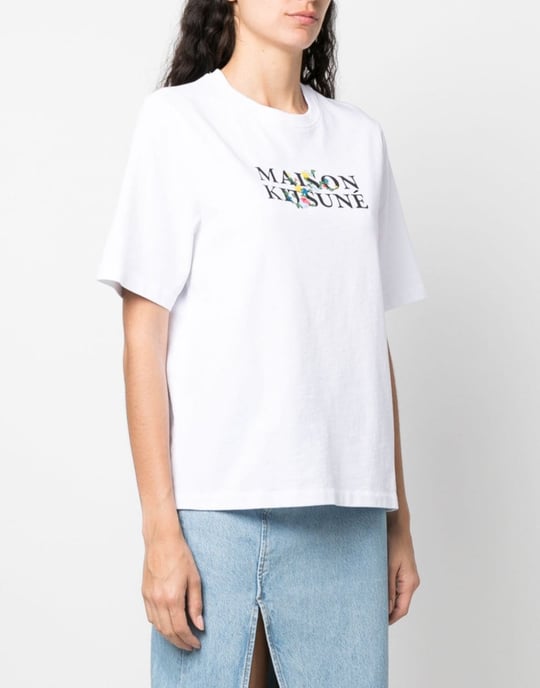 T-shirt met bloemenprint en klassiek logo - Image 3