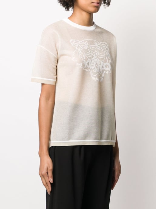 T-shirt van mesh met tijgerlogo - Image 3