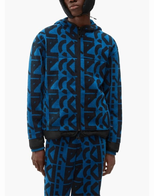 Hoodie met ritssluiting en monogram over de hele stof - Image 4