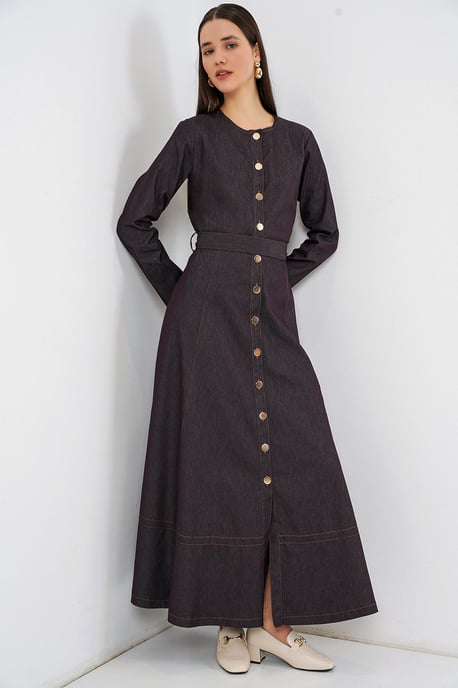 Gevormde Denim Midi-jurk - Image 3