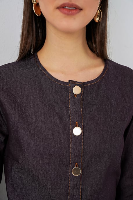 Gevormde Denim Midi-jurk - Image 4