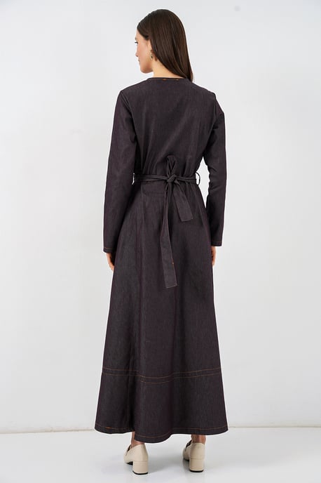 Gevormde Denim Midi-jurk - Image 5