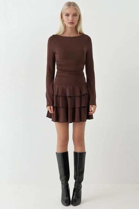Rimpelige Crew Neck Mini Jurk - Image 4