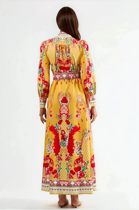 Bloemen Maxi Jurk met Ceintuur - Image 3