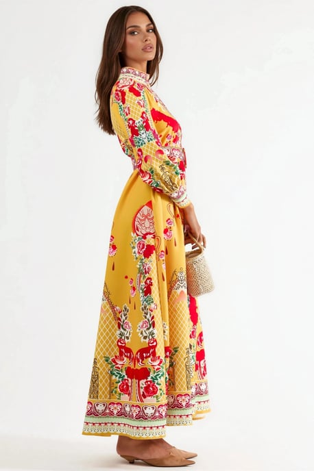 Bloemen Maxi Jurk met Ceintuur - Image 4