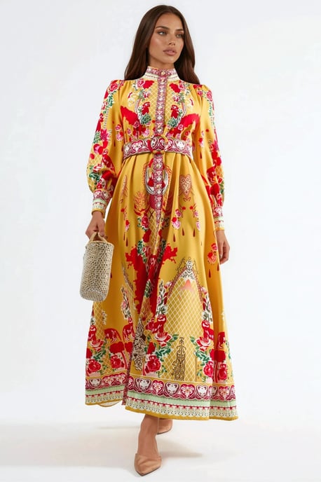 Bloemen Maxi Jurk met Ceintuur - Image 5