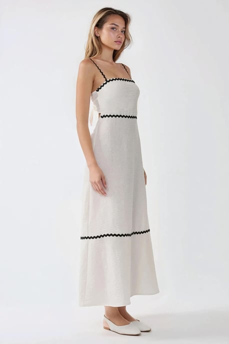 Vierkante Kraag Maxi Jurk - Image 2