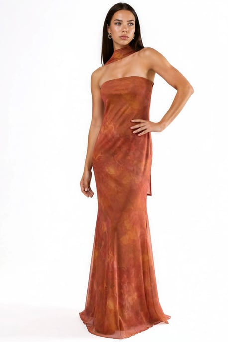 Strapless Bloemen Bodycon Maxi Jurk - Image 4