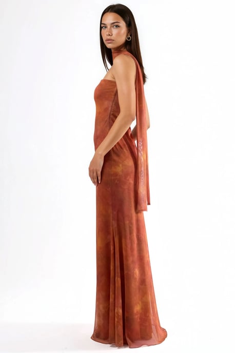 Strapless Bloemen Bodycon Maxi Jurk - Image 5