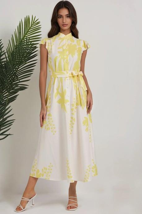 Floral Tippet Maxi Jurk - Image 1