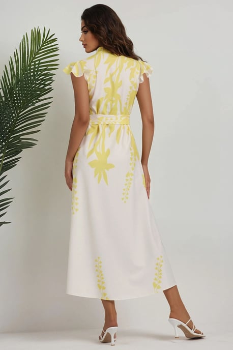 Floral Tippet Maxi Jurk - Image 3