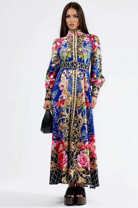 Florale Maxi Jurk met Ceintuur - Image 2
