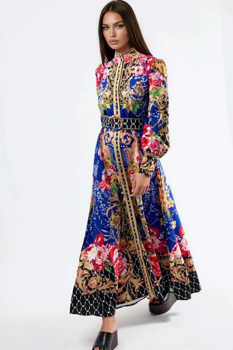 Florale Maxi Jurk met Ceintuur - Image 4