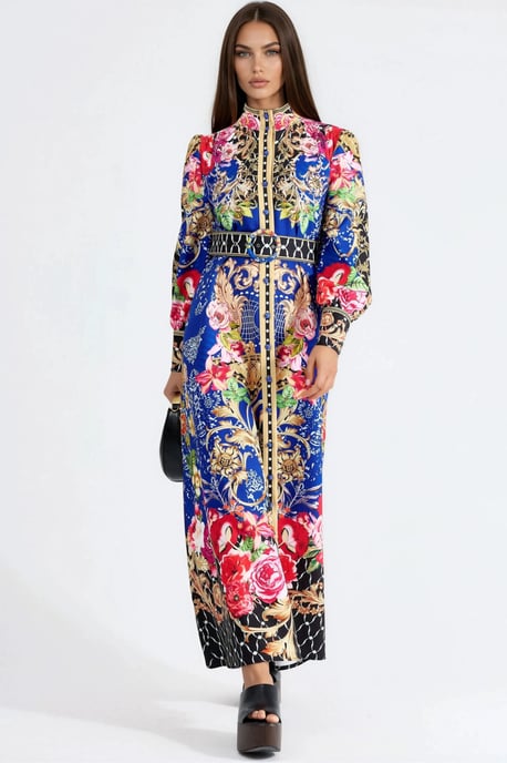Florale Maxi Jurk met Ceintuur - Image 6