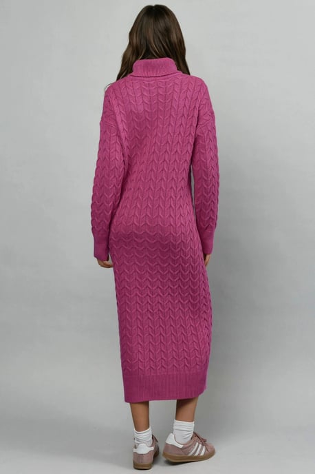 Langemouw Turtleneck Haarvlecht Gebreide Jurk - Image 2