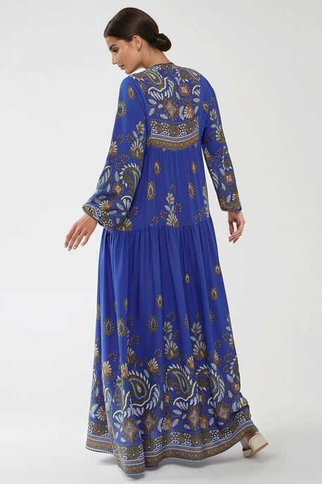 Geprinte Maxi Jurk met Lange Mouwen van Viscose - Image 5