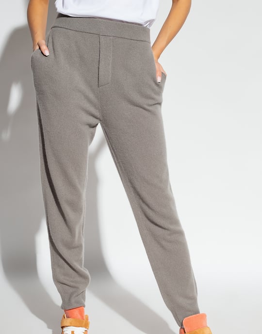 Gebreide kasjmier joggingbroek met logo - Image 3