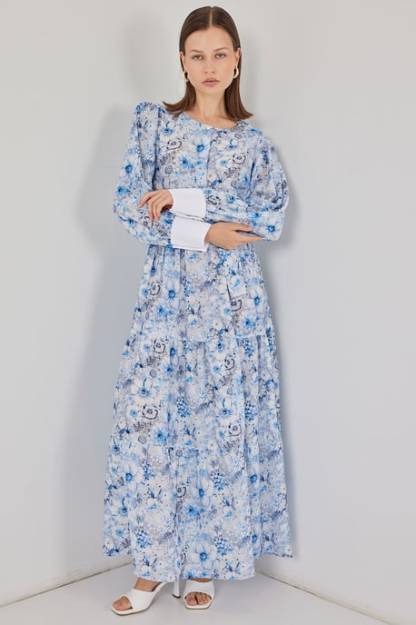 Viskosemix Patroon Maxi-jurk met Knopsluiting - Image 4