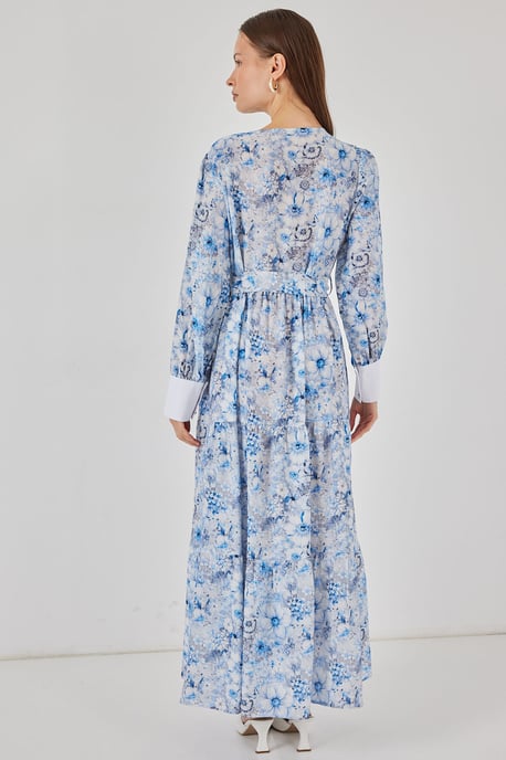 Viskosemix Patroon Maxi-jurk met Knopsluiting - Image 6