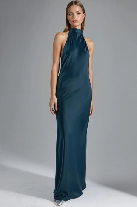 Halterneck Satijnen Maxi Jurk - Image 1