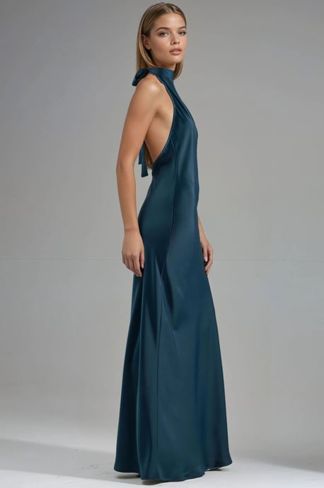 Halterneck Satijnen Maxi Jurk - Image 2