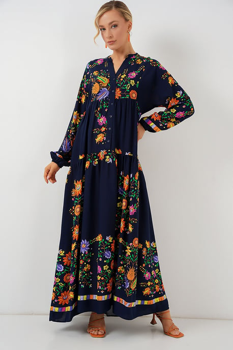 Geprinte V-hals Maxi-jurk - Image 3