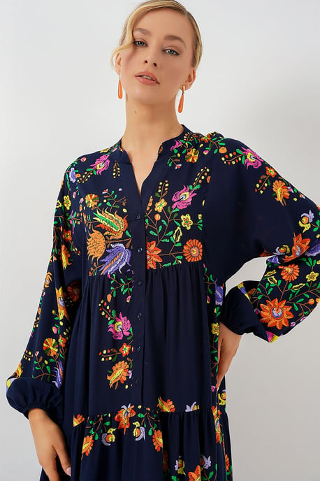 Geprinte V-hals Maxi-jurk - Image 4