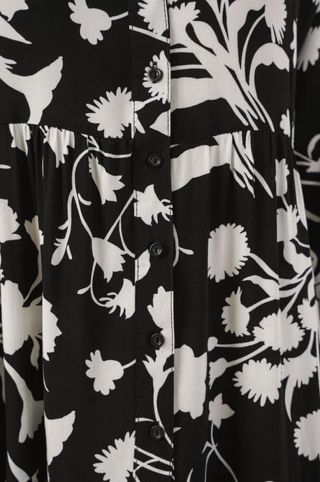 Geprinte V-hals Maxi Jurk - Image 5