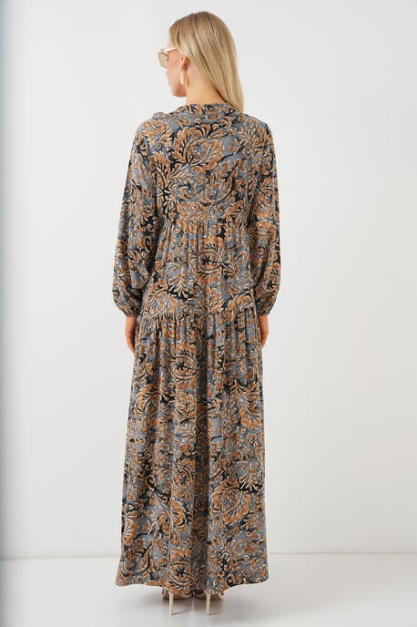 Bedrukte V-Hals Maxi-jurk - Image 6