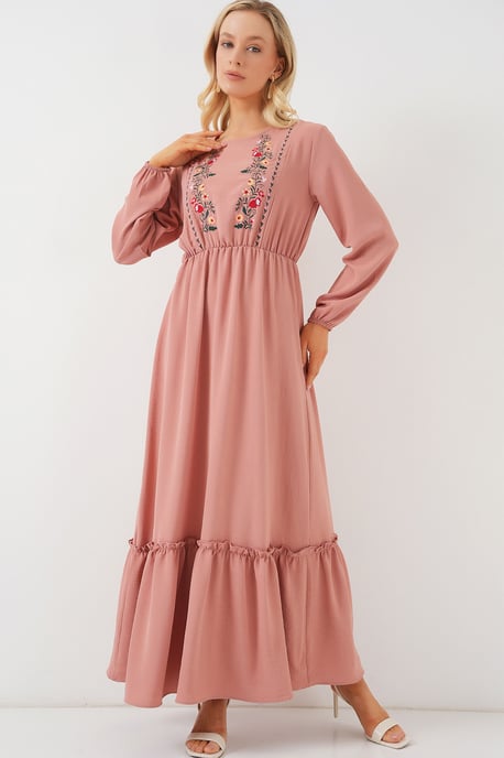 Geborduurde Maxi-jurk met Ronde Hals - Image 3
