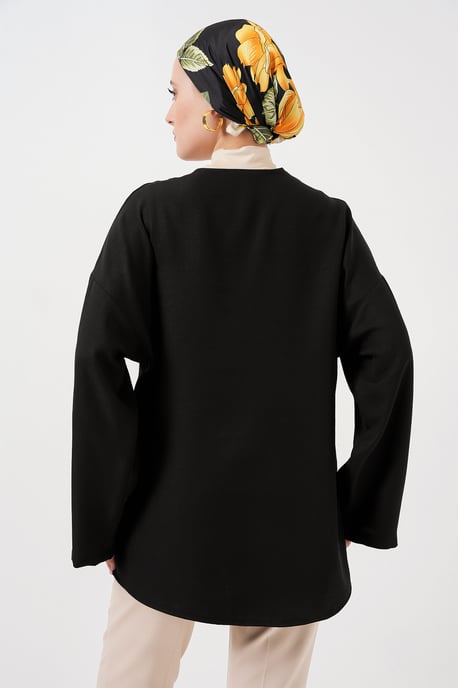 Linnenmix Lange Mouw Kimono met Binding Detail - Image 6