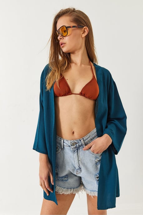 Viscose Linnen Blend Kimono - Image 2