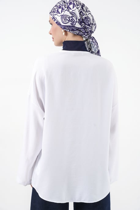 Linnenmix Lange Mouwen Kimono met Binding Detail - Image 5
