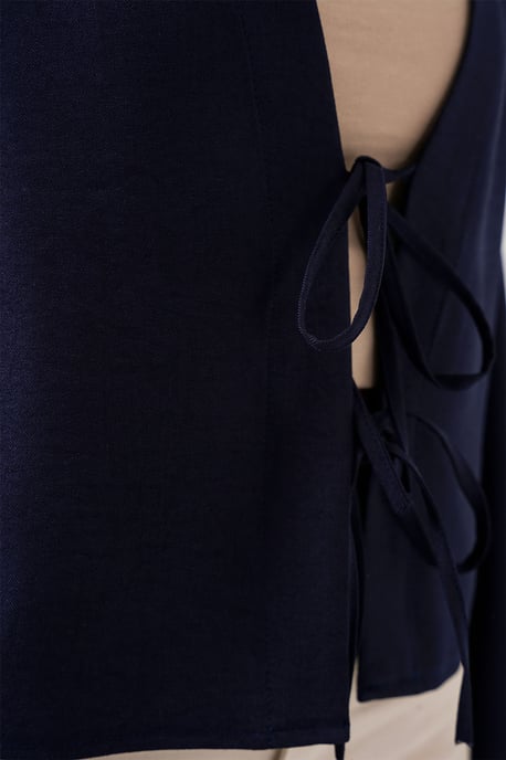 Viscose Mix V-hals Lange Mouwen Kimono met Binding Detail - Image 5