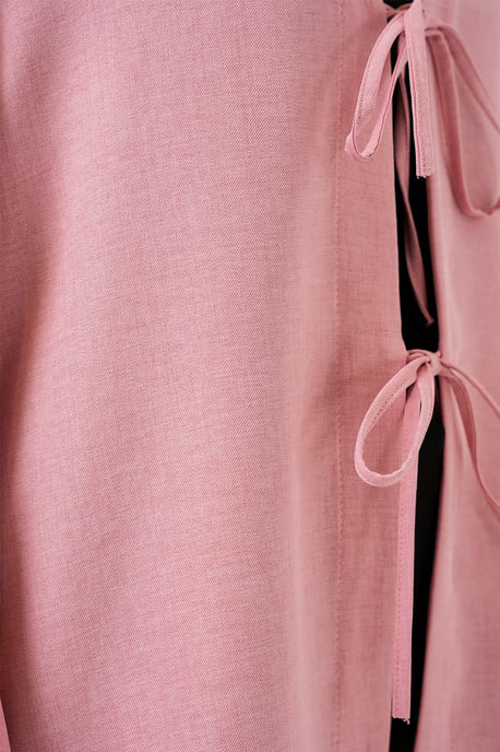 Linnenmix Lange Mouwen Kimono met Binding Detail - Image 4