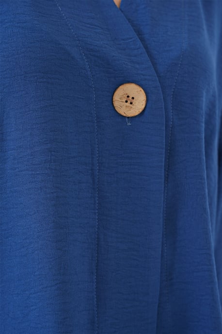 V-hals Driekwart Mouw Kimono met Knop - Image 5