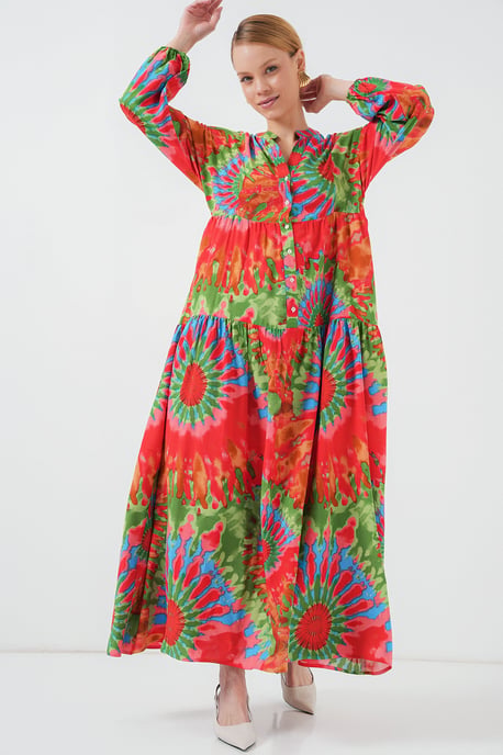 Geprinte V-hals Maxi-jurk - Image 3