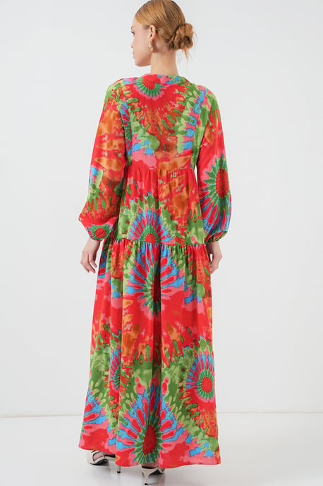 Geprinte V-hals Maxi-jurk - Image 6
